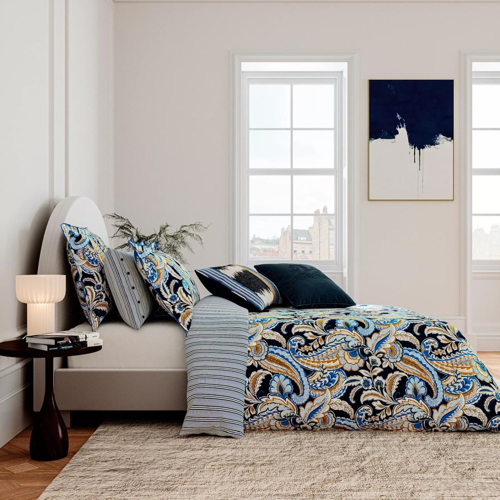 Kotana Bedding by Bedeck of Belfast in Navy Blue